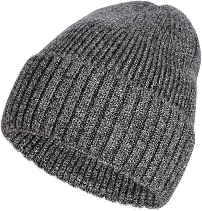 ACTLATI Kids Merino Wool Beanie Hat for Boys Girls Winter Classic Knit Beanies Unisex Cuffed Skull Ski Snow Caps Age 7-14 - Image 1